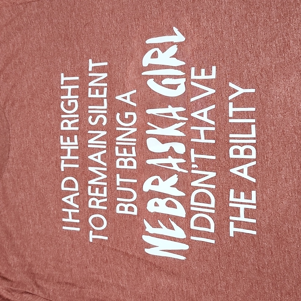BELLA-CANVAS FUNNY NEBRASKA CREW-NECK TEE-SHIRT SMALL